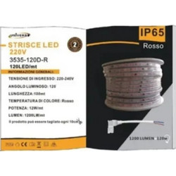 Ταινία LED 12w 220V 120led IP65 3535-120D Κόκκινη