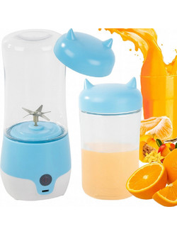 Μπλέντερ για Smoothie Φορητό Επαναφορτιζόμενο 350ml με 6 Λεπίδες 35W - Μπλε