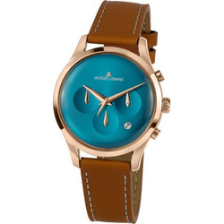 Jacques Lemans Retro Classic Ανδρικό Ρολόι Χρονογράφος με Καφέ Δερμάτινο Λουράκι 1-2067F