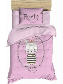 Kipper Flamingo Pretty Σετ Βρεφικά Σεντόνια Κούνιας Βαμβακερά 125x170 Pink