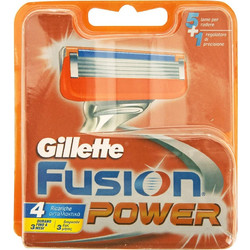 Gillette Fusion Power Ανταλλακτικά Ξυραφάκια με 5 Λεπίδες & Λιπαντική Ταινία 4τμχ