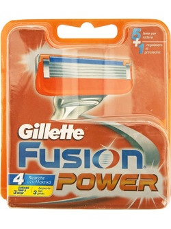 Gillette Fusion Power Ανταλλακτικά Ξυραφάκια με 5 Λεπίδες & Λιπαντική Ταινία 4τμχ
