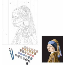 Seurat Σετ Ζωγραφικής με αριθμούς Girl with a Pearl Earring με διαστάσεις 40x50cm - Περιλαμβάνονται χρώματα και πινέλα