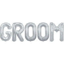 Mini ασημί μπαλόνι Groom (5 τεμ) 9090-9090
