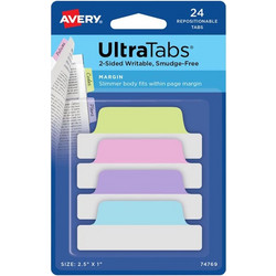 Σελιδοδείκτες Avery Ultra Tabs Pastel 24τεμ. 63.5x25.4 74769