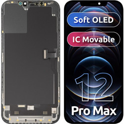 Μονάδα οθόνης LCD MP για Apple iPhone 12 Pro Max, Soft OLED FHD IC Κινητό μοντέλο, Aftermarket, Μαύρο