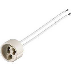 GOOBAY ντουί λάμπας GU10 με καλώδια 9134, 230V/100W, κεραμικό, λευκό