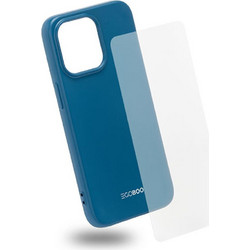 EGOBOO TPU Rubber Back Cover & Tempered Glass Case Sky Blue (iPhone 13 Pro)