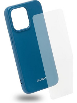 EGOBOO TPU Rubber Back Cover & Tempered Glass Case Sky Blue (iPhone 13 Pro)