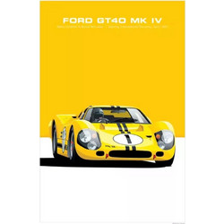 Ford GT40 Retro Racing Canvas Poster 30x40cm - Vintage Wall Art