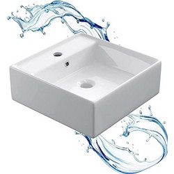 Icon LT 2135 Επικαθήμενος Νιπτήρας Μπάνιου Τετράγωνος 38x38x12cm Λευκός 92962300IC