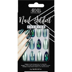 Ardell Nail Addict Green Glitter Chrome Almond Tips Νυχιών με Σχέδια 24τμχ