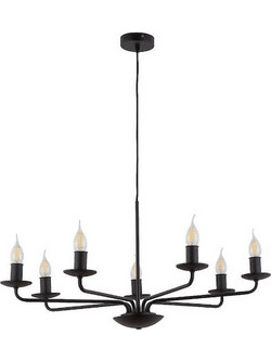 TK Lighting Limal Πολυέλαιος 7xE14 O86cm με Κεράκια Μαύρος 4613