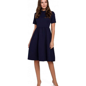Makover Midi Καθημερινό Φόρεμα Navy Μπλε K028 Makover Midi Καθημερινό Φόρεμα Navy Μπλε K028