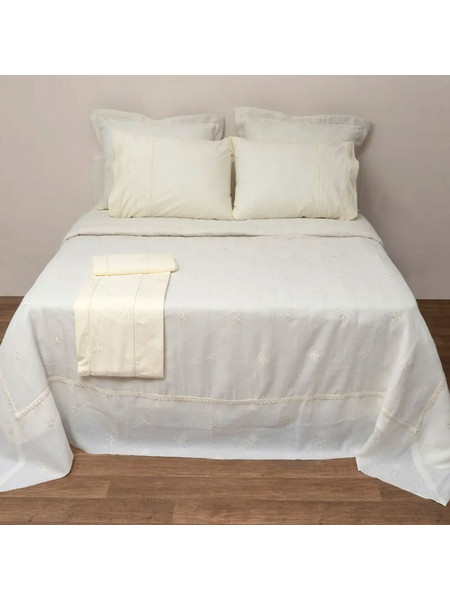 Κουβερλί 1019 (Σετ 3τμχ) Ecru Viopros Υπέρδιπλo 240x250cm Microfiber