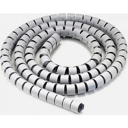 Techly ISWT-CAN3-30 Σπιράλ Καλωδίων 20 mm 30 m - Γκρι Εύκαμπτο & Πλευρική Εισαγωγή