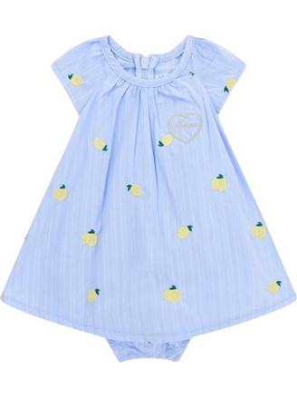 GUESS ΒΡΕΦΙΚΟ ΓΑΛΑΖΙΟ ΦΟΡΕΜΑ ΠΟΠΛΙΝΑ ΜΕ ΚΕΝΤΗΤΑ LEMON PRINT & ΕΣΩΤΕΡΙΚΟ ΚΟΡΜΑΚΙ ΚΟΡΙΤΣΙ (7621235824488)