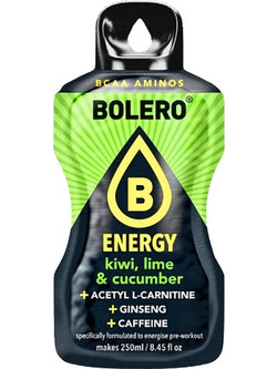 Bolero Energy Kiwi, Lime & Cucumber (Ακτινίδιο, Μοσχολέμονο & Αγγούρι) Ενεργειακό Ρόφημα χωρίς Ζάχαρη σε Σκόνη 7gr