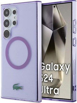 Lacoste Transparent MagSafe - θήκη για Samsung Galaxy S24 Ultra - Μωβ