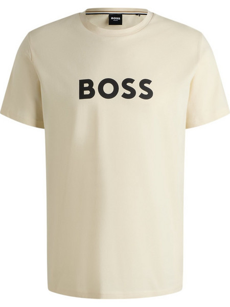 BOSS | COTTON JERSEY T-SHIRT WITH SPF50+ UV PROTECTION LOGO | OFF WHITE