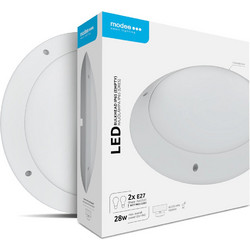Modee LED Στρογγυλή Απλίκα 2xE27 20W IP65 Λευκό