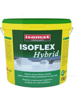 Isomat Isoflex Hybrid Ελαστομερές Επαλειφόμενο Υβριδικό Στεγανωτικό Ταράτσας Λευκό 13kg