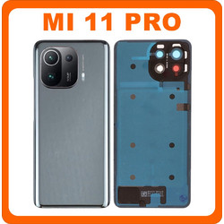 Xiaomi Mi 11 Pro (M2102K1AC) Rear Back Battery Cover Πίσω Κάλυμμα Καπάκι Πλάτη Μπαταρίας + Camera Lens Τζαμάκι Κάμερας Black