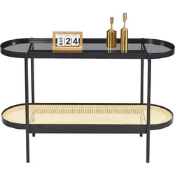 ΚΟΝΣΟΛΑ SEITZ ΓΥΑΛΙ TOP ΜΕΤΑΛΛΟ RATTAN ΣΕ ΦΥΣΙΚΟ 120x43x76,5
