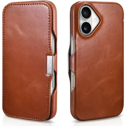 iCarer Vintage Leather Wallet MagSafe Θήκη Book Brown (iPhone 16)