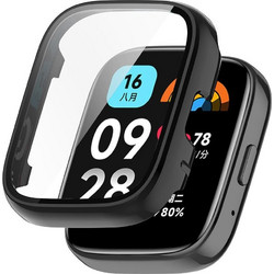 Sonique Θήκη Προστασία Pc + Tempered Glass για Xiaomi Redmi Watch 3 Active / Redmi Watch 3 Lite Μαύρο