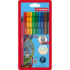 Stabilo Μαρκαδόροι Pen 68 Σετ 10 Τεμάχια Brilliant Colors + Δώρο Μαρκαδόρο Pen68 MAX