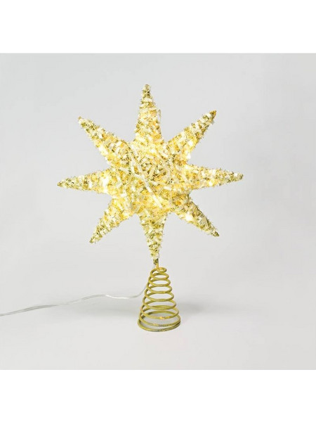 Aca Light ΚΟΡΥΦΗ ΔΕΝΤΡΟΥ ΑΣΤΕΡΙ ΧΡΥΣΟ ΜΕ ΚΛΩΣΤΕΣ 1 20 MINI LED ΘΕΡΜΟ ΛΕΥΚΟ ΜΠΑΤΑΡΙΑΣ 3xAA IP20 280x50x200mm