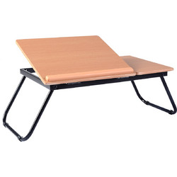Costway Πτυσσόμενο τραπεζάκι laptop για το κρεβάτι με ρυθμιζόμενο επάνω μέρος, φυσικό χρώμα 23 x 32 x 62 cm HW67555NA