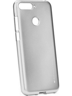 Θήκη Γυαλιστερή Back Cover Σιλικόνης για Huawei Y7 2018 με Ασημί Ασημί Θήκη πλάτης Σιλικόνη