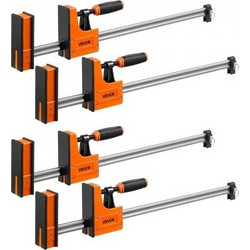 Σφιγκτήρες μπάρας VEVOR για ξυλουργική, 4-Pack, 60,96 cm Άνοιγμα F Clamps, 680 kg Όριο Φορτίου, Σφιγκτήρας/Διαστολέας 2 Λειτουργίες, Μαλακά Λαστιχένια Μαξιλαράκια, Εργονομική Λαβή, Μπάρα από Ανθρακούχ