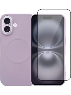 Redshield iPhone 16 Plus MagSafe Silicone Case & Glass Purple Θήκη Κινητού & Προστατευτικό Οθόνης