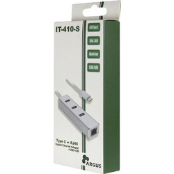 Inter-Tech IT-410-S USB Hub 3.0 USB-C με 4 Θύρες USB-A / Ethernet
