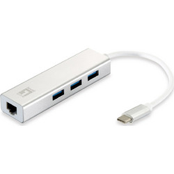 LevelOne USB-0504 USB Hub 3.0 USB-C με 4 Θύρες USB-A / Ethernet