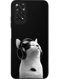 Sonique Men's Edition Θήκη (Xiaomi Redmi Note 11 4G / Redmi Note 11S) με Σχέδιο «Audio Kitten - White»