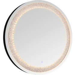 Καθρέπτης Τοίχου Με Φως Led Hermine 2450433 Φ60cm Glitter Effect Clear Mirrors & More Mdf