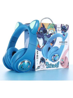 Διάφορα Brands Ασύρματα Παιδικά On Ear Ακουστικά Stitch Μπλε - ΑΗ-803
