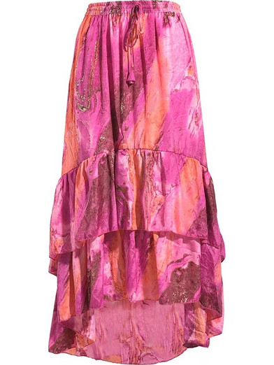 Inart Ble 5-41-348-0704 Υφασμάτινη Μίντι Φούστα Pink/Purple