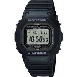 Casio G-Shock Ψηφιακό Ανδρικό Ρολόι Χρονογράφος Solar με Μαύρο Καουτσούκ Λουράκι GW-5000U-1ER