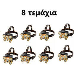 PowerEx Super Bright LED Αδιάβροχος Επαναφορτιζόμενος Φακός Κεφαλής και Εργασίας 2700 Lumens 8 τμχ TC-380