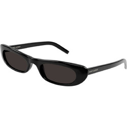 Saint Laurent SL557 001 Ανδρικά Γυαλιά Ηλίου Ορθογώνια Κοκάλινα Μαύρα με Μαύρο Φακό
