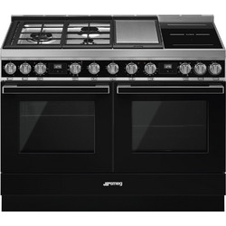 SMEG CPF120IGMPBL ΑΙΣΘΗΤΙΚΗ PORTOFINO ΧΡΩΜΑ ΜΑΥΡΟKOYZINA ME 2 ΦΟΥΡΝΟΥΣ 70/63ΛΤ ΠΥΡΟΛΥΤΙΚΟΣ ΚΑΘΑΡΙΣΜΟΣ ΕΣΤΙΕΣ ΑΕΡΙΟΥ +ΕΠΑΓΩΓΙΚΕΣ