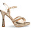 Envie Shoes Γυναικεία Πέδιλα Δερμάτινα Χρυσά με Λεπτό Ψηλό Τακούνι Φιάπα και Στρας E83-23052