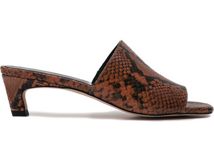 KMB Vivian Heel Mules Snake Print Dover
