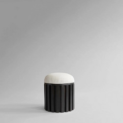 Σκαμπό Tribu Stool Καφέ - Λευκό Λινό Μαξιλάρι Σκυρόδεμα Από Ίνες L40 x W40 x H47,5 cm 101 COPENHAGEN