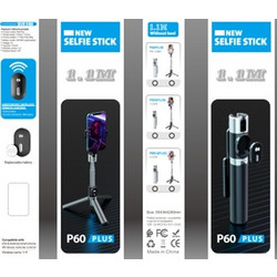 Portable Extendable Stainless Steel Selfie Stick With Tripod Stand For Mobile